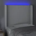 Tête de lit à LED Blanc 83x16x118/128 cm Similicuir