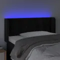 Tête de lit à LED Noir 83x16x78/88 cm Velours
