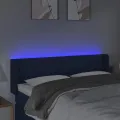Tête de lit à LED Bleu 147x16x78/88 cm Tissu
