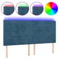 Tête de lit à LED Bleu foncé 200x5x118/128 cm Velours