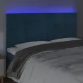 Tête de lit à LED Bleu foncé 200x5x118/128 cm Velours