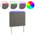 Tête de lit à LED Gris foncé 100x5x118/128 cm Velours