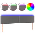 Tête de lit à LED Gris 180x5x78/88 cm Similicuir