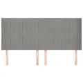 Tête de lit avec oreilles Gris clair 203x16x118/128 cm Velours