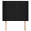 Tête de lit avec oreilles Noir 103x16x118/128 cm Tissu