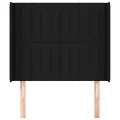 Tête de lit avec oreilles Noir 83x16x118/128 cm Tissu