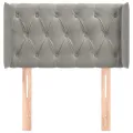 Tête de lit avec oreilles Gris clair 83x16x78/88 cm Velours
