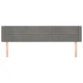 Tête de lit avec oreilles Gris clair 183x16x78/88 cm Velours