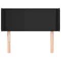 Tête de lit avec oreilles Noir 93x16x78/88 cm Similicuir