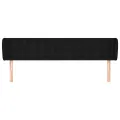 Tête de lit avec oreilles Noir 203x23x78/88 cm Tissu