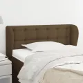 Tête de lit avec oreilles Marron foncé 103x23x78/88 cm Tissu