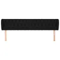 Tête de lit avec oreilles Noir 203x23x78/88 cm Tissu