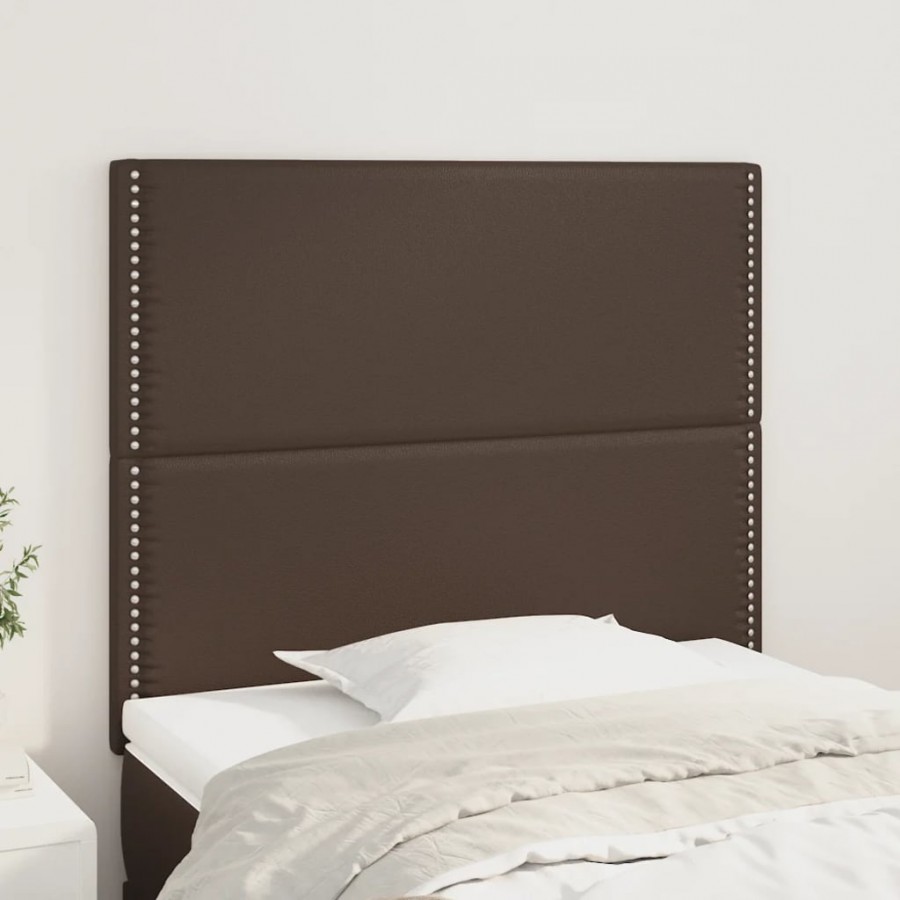 Têtes de lit 2 pcs Marron 90x5x78/88 cm Similicuir