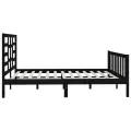 Cadre de lit Noir Bois de pin massif 200x200 cm