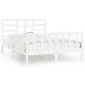 Cadre de lit Blanc Bois de pin massif 120x200 cm