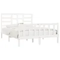 Cadre de lit Blanc Bois de pin massif 120x200 cm