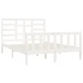 Cadre de lit Blanc Bois de pin massif 120x200 cm
