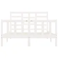 Cadre de lit Blanc Bois de pin massif 120x200 cm
