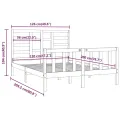 Cadre de lit Blanc Bois de pin massif 120x200 cm