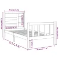 Cadre de lit bois massif 90x190 cm simple