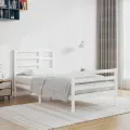 Cadre de lit Blanc Bois massif 90x200 cm