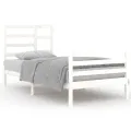Cadre de lit Blanc Bois massif 90x200 cm