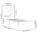 Cadre de lit Bois massif 90x200 cm