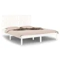 Cadre de lit Blanc Bois de pin massif 160x200 cm