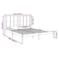 Cadre de lit Blanc Bois de pin massif 160x200 cm