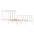 Cadre de lit Blanc Bois massif 135x190 cm Double