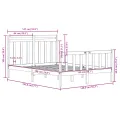 Cadre de lit Blanc Bois massif 135x190 cm Double