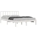 Cadre de lit Blanc Bois de pin massif 120x200 cm