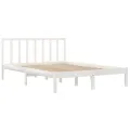Cadre de lit Blanc Bois de pin massif 120x200 cm