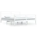 Cadre de lit Blanc Bois de pin massif 200x200 cm