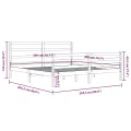 Cadre de lit Blanc Bois de pin massif 200x200 cm
