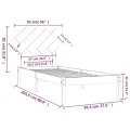 Cadre de lit Blanc 90x200 cm Bois massif