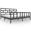 Cadre de lit Gris Bois de pin massif 200x200 cm