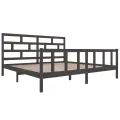 Cadre de lit Gris Bois de pin massif 200x200 cm
