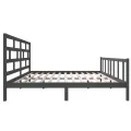 Cadre de lit Gris Bois de pin massif 200x200 cm