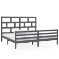 Cadre de lit Gris Bois de pin massif 200x200 cm