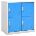 Armoires à casiers 2 pcs Gris clair et bleu 90x45x92,5 cm Acier