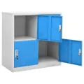 Armoires à casiers 2 pcs Gris clair et bleu 90x45x92,5 cm Acier