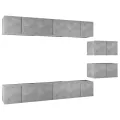 Meubles TV 8 pcs Gris béton Aggloméré