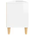 Meuble TV blanc brillant 150x30x44,5 cm bois d'ingénierie