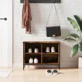 Armoire à chaussures chêne fumé 69x35x50 cm bois d'ingénierie