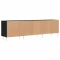 Meuble TV noir 150x30x44,5 cm bois d'ingénierie