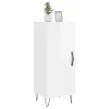 Buffet Blanc brillant 34,5x34x90 cm Bois d'ingénierie