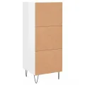Buffet Blanc brillant 34,5x34x90 cm Bois d'ingénierie