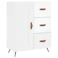 Buffet Blanc brillant 69,5x34x90 cm Bois d'ingénierie