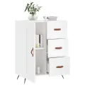 Buffet Blanc brillant 69,5x34x90 cm Bois d'ingénierie